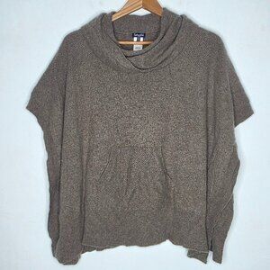 Splendid 100% Cashmere Oversized Kangaroo Pocket Cowl Neck Poncho XS / S Sweater